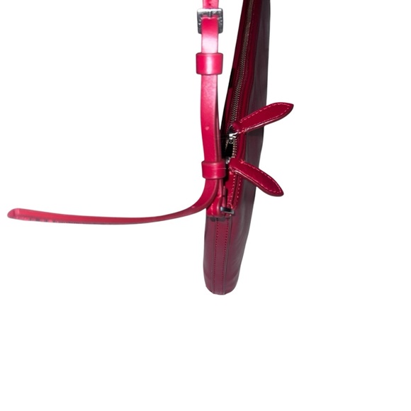 ra Red Leather Shoulder Bag – Adjustable Strap, Compact Women’s Handbag - Picture 8 of 15